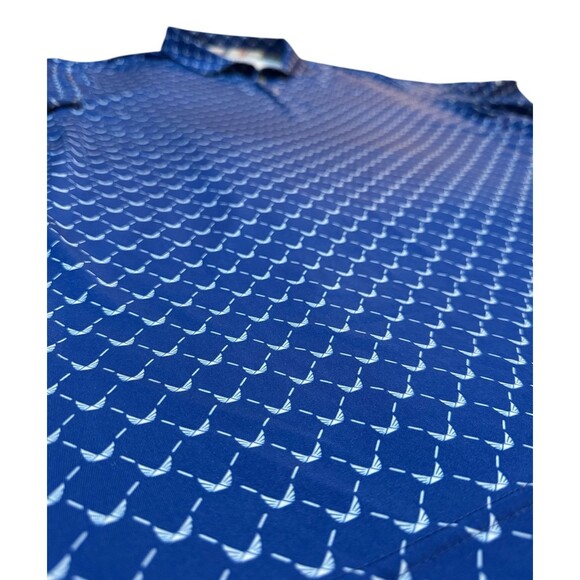 Puma x Volition Polo Shirt Mens 2XL Blue All Over Print Performance Golf Stretch - Picture 5 of 7